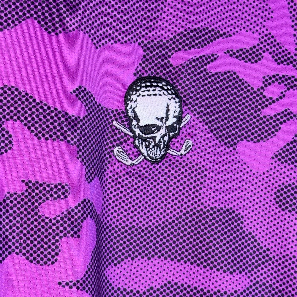 Purple Camo Polo Shirt with Skull Logo - Men - Picture 3 of 7